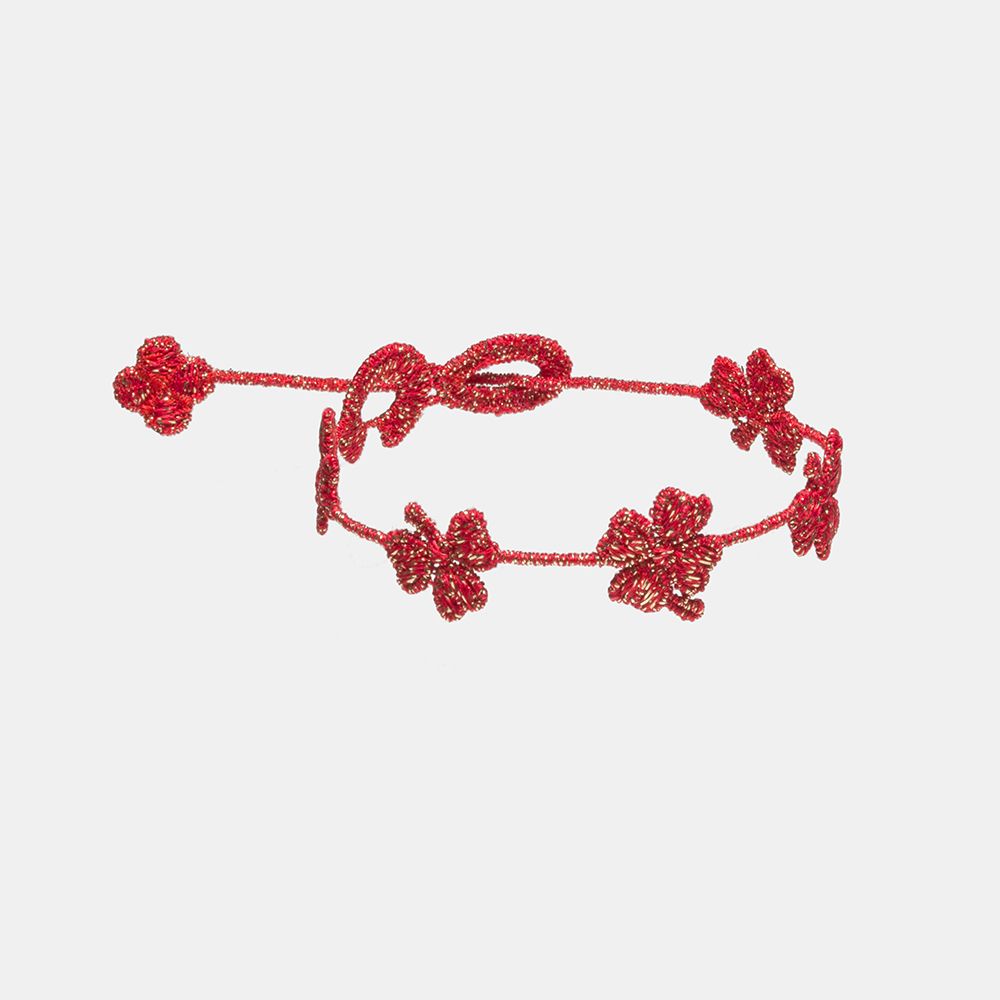 Bracciale Cruciani Trifoglio red lurex